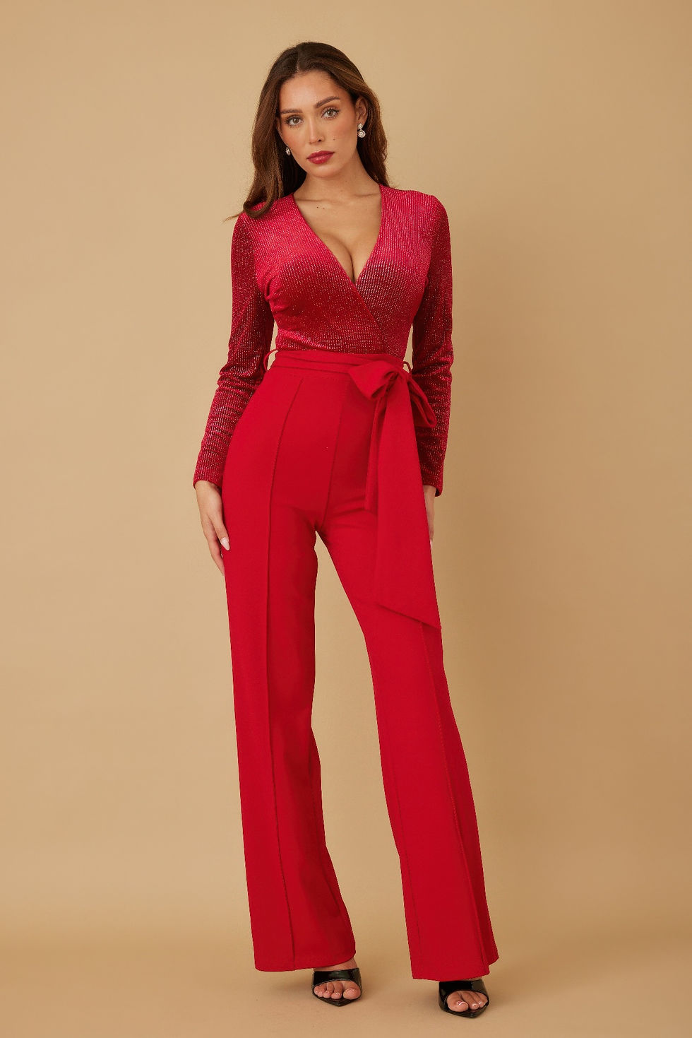 Thumbnail: Velvet Top Fashion Jumpsuit