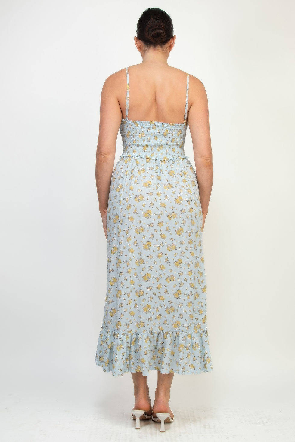 Thumbnail: Ruched Ditsy Ruffled Hem Dress