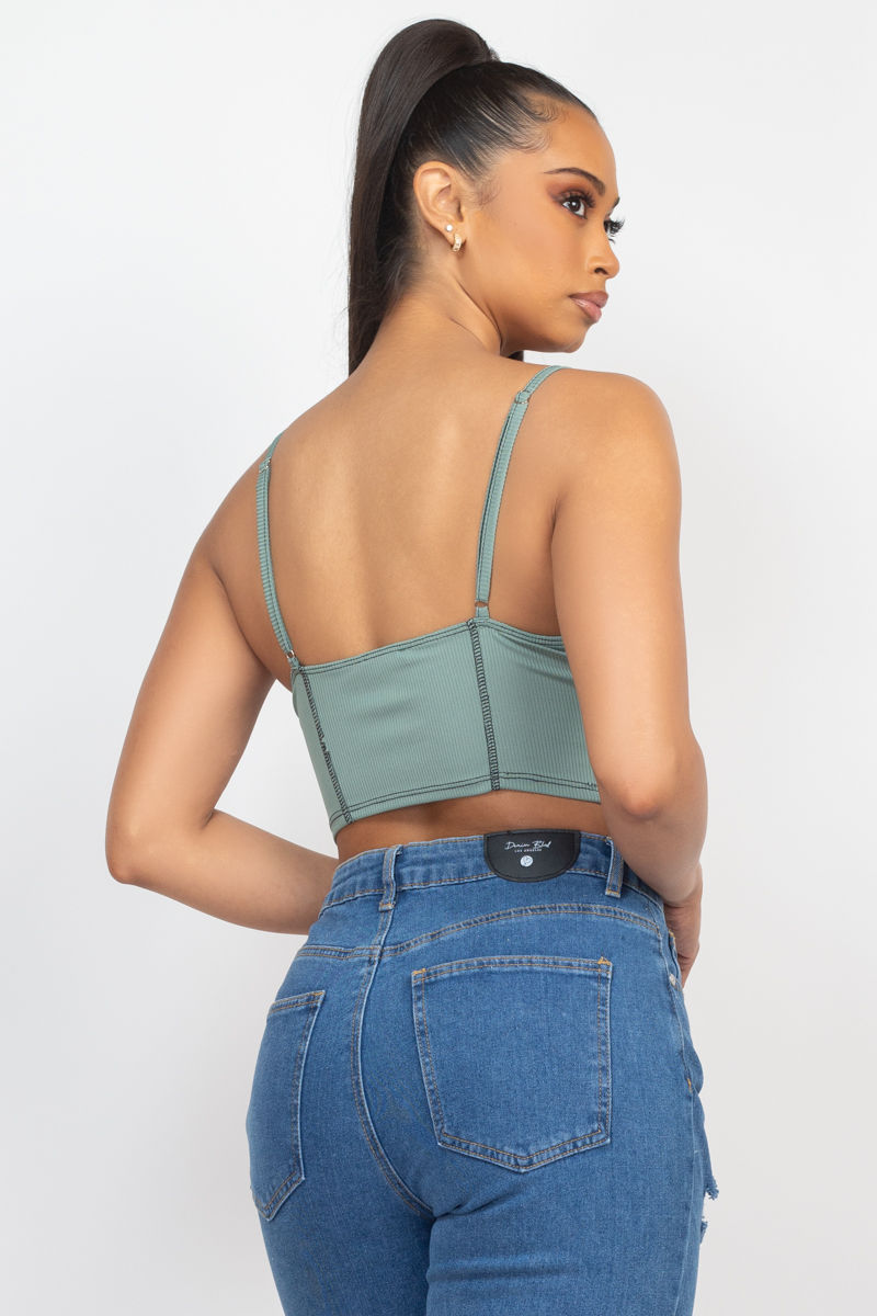 Thumbnail: Bustier Sleeveless Ribbed Top