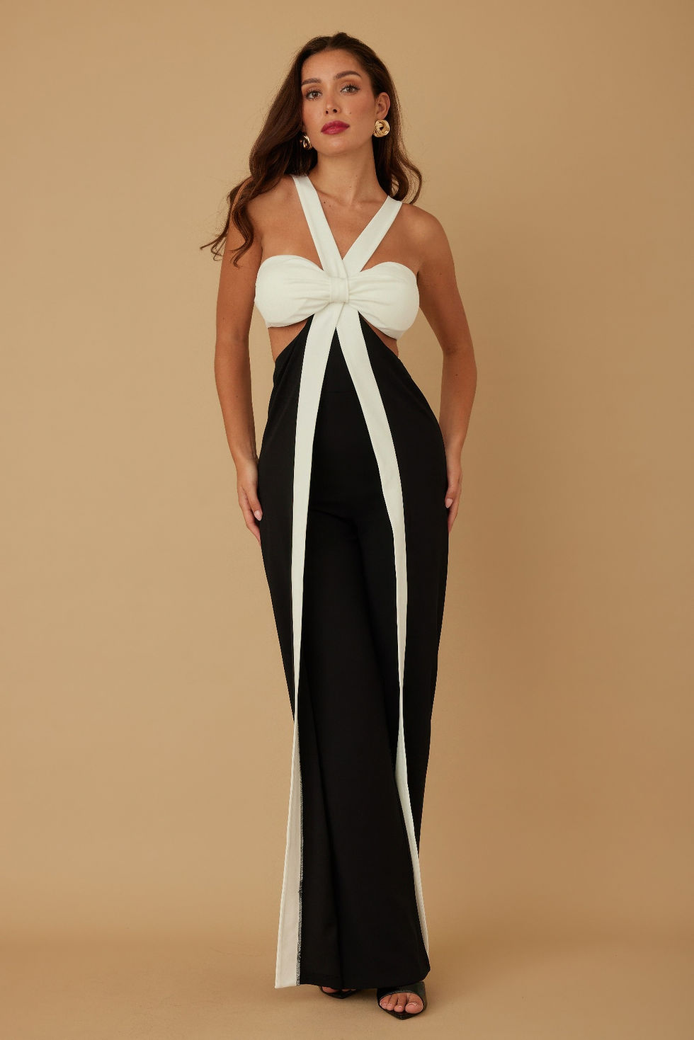 Thumbnail: X Ribbon Open Jumpsuit        