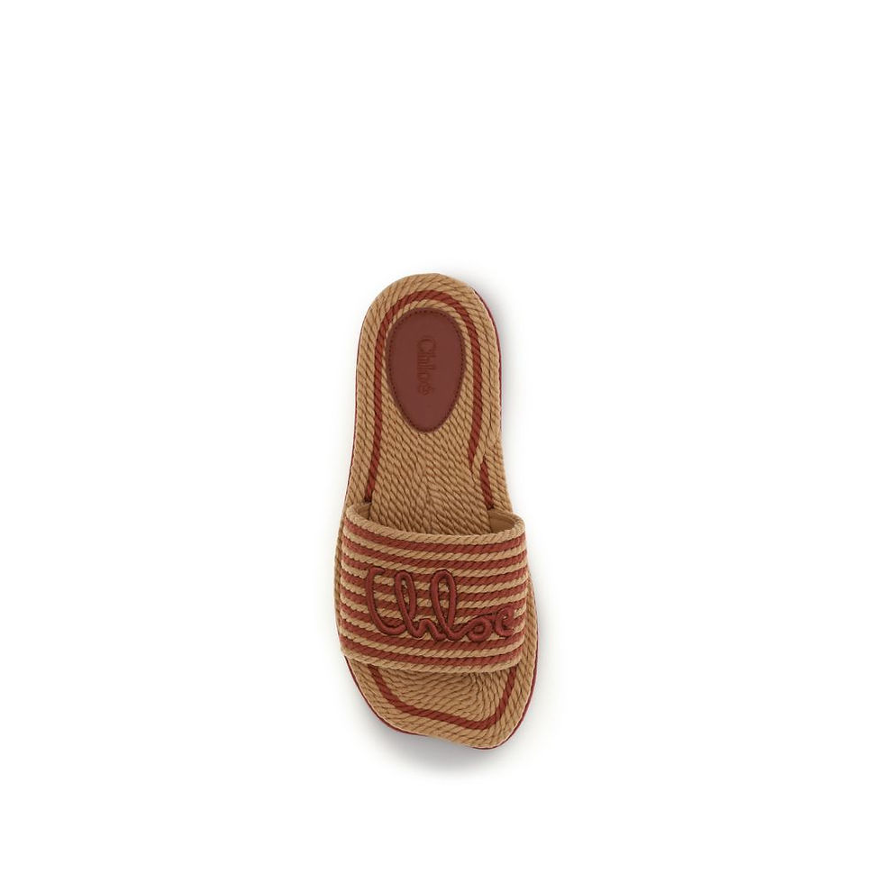 Thumbnail: Chloé Brown Lamb Ovis Aries Aries Flat Sandals
