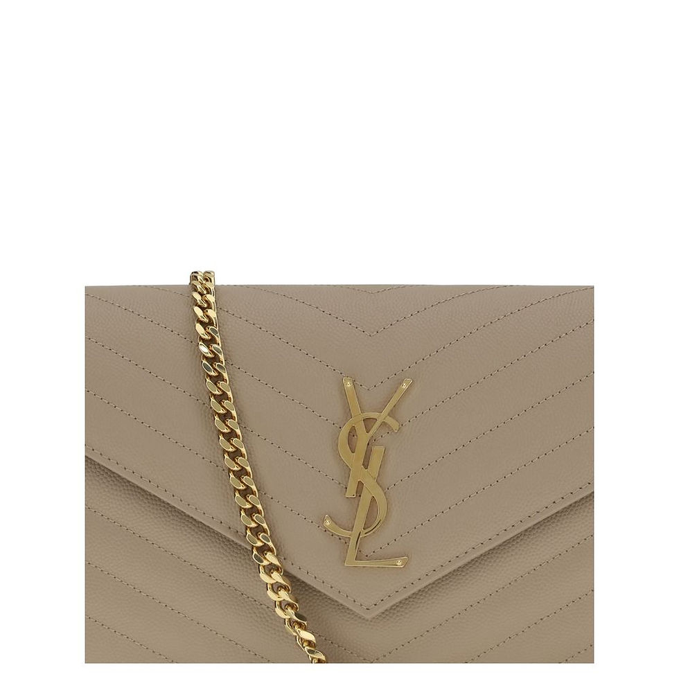 Thumbnail: Saint Laurent Beige Calf Leather Bos Taurus Shoulder Bag