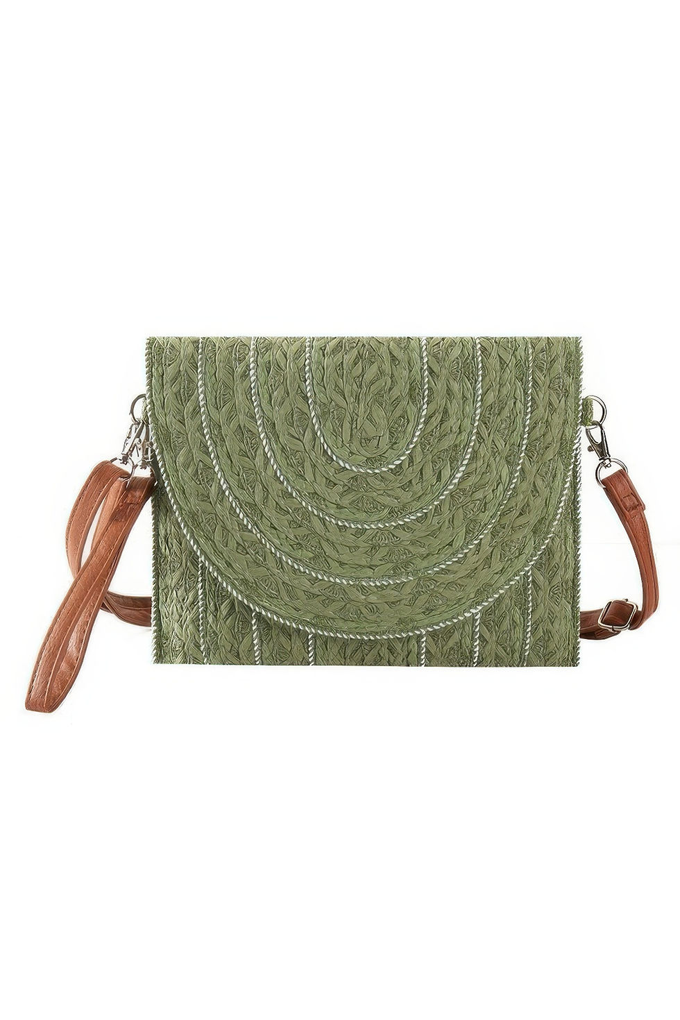 Thumbnail: Stitch Detailed Straw Clutch & Crossbody Bag
