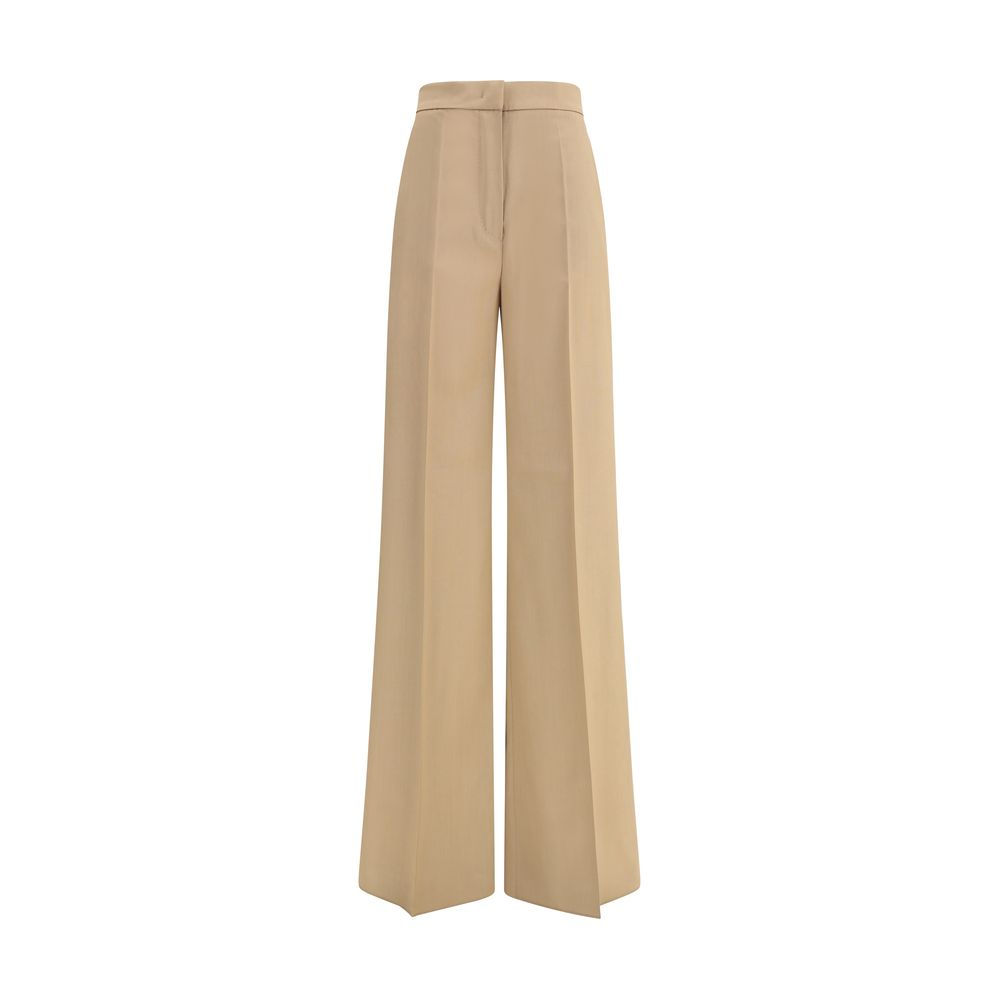 Max Mara Beige Fleece Wool Casual Pants