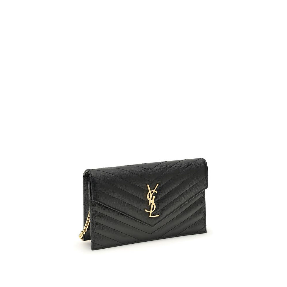 Thumbnail: Saint Laurent Black Calf Leather Bos Taurus Shoulder Bag