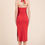 Thumbnail: Halter Tied Criss-cross Midi Ribbed Dress