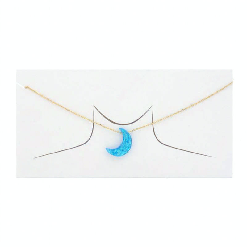 Thumbnail: Iridescent Moon Gold Dipped Necklace
