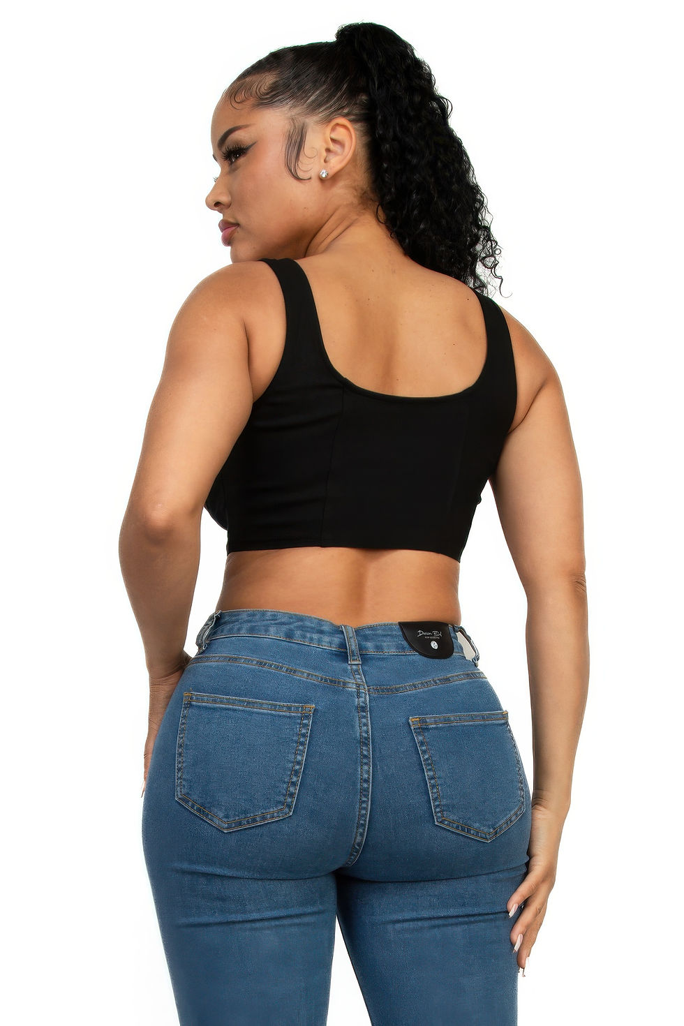 Thumbnail: Zip-up square neck crop top