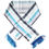 Thumbnail: Dolce & Gabbana White Blue Stripes Silk Fringes Wrap Scarf