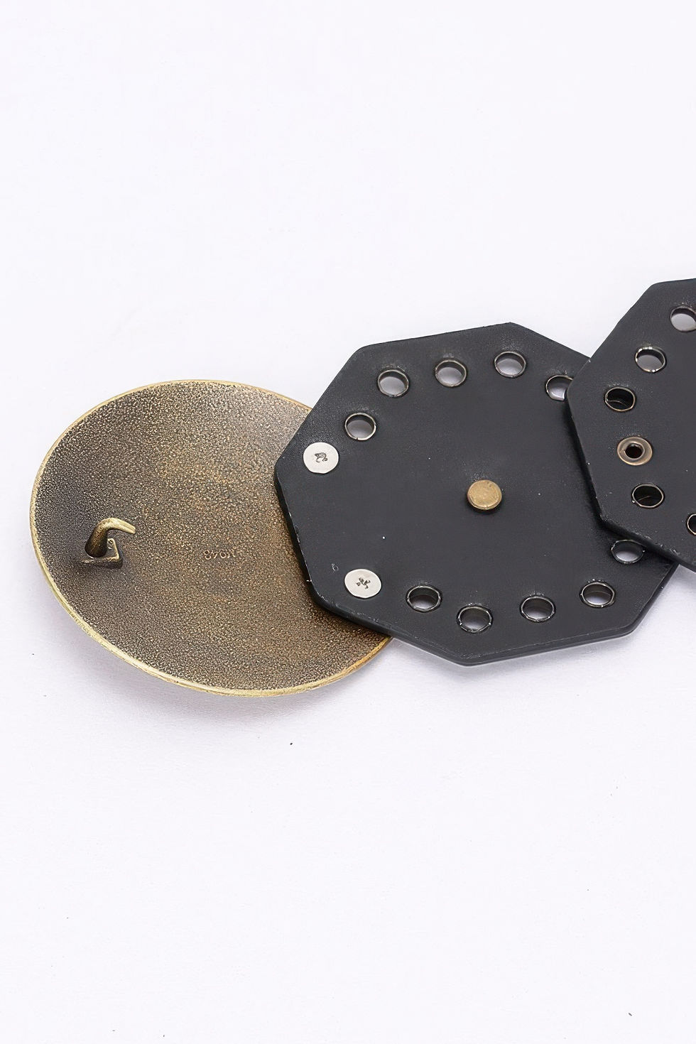 Thumbnail: Multi Metal Round Pu Vintage Belt