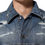 Thumbnail: Dolce & Gabbana Blue Cotton Tattered Denim Blouson Jacket