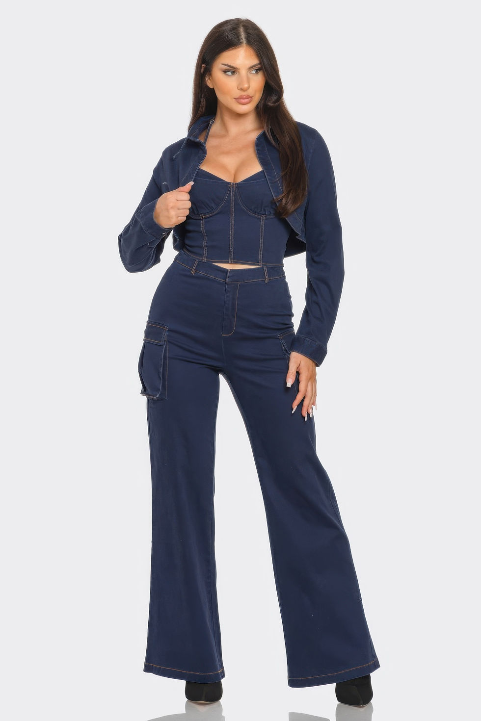 Thumbnail: Crop Jacket 3pcs Set