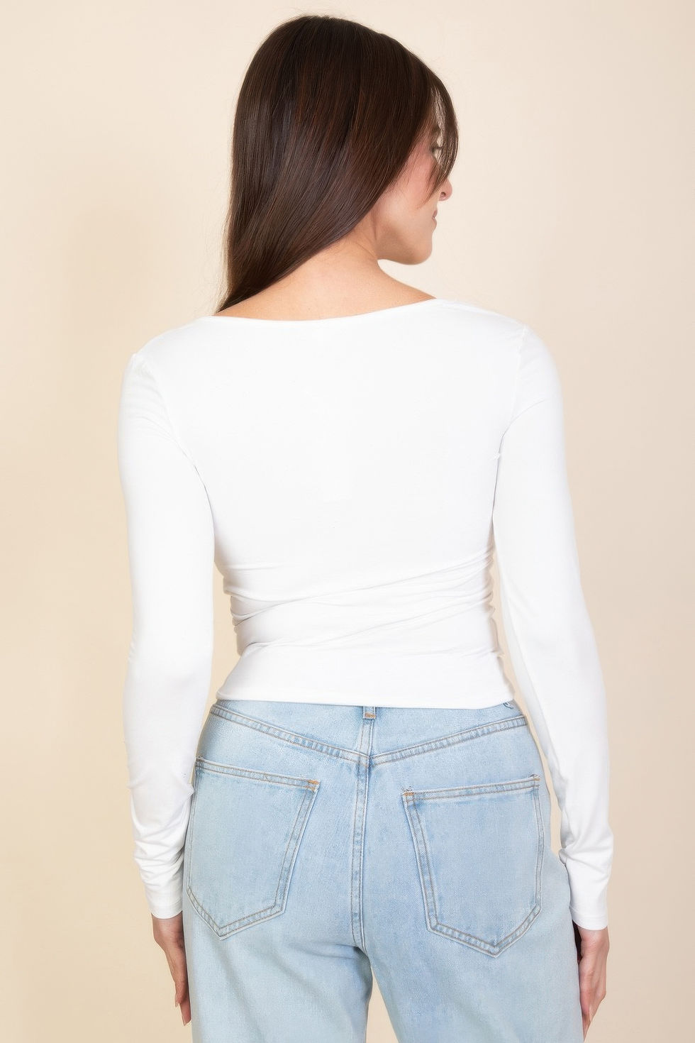 Thumbnail: Square Neck Long Sleeve Top