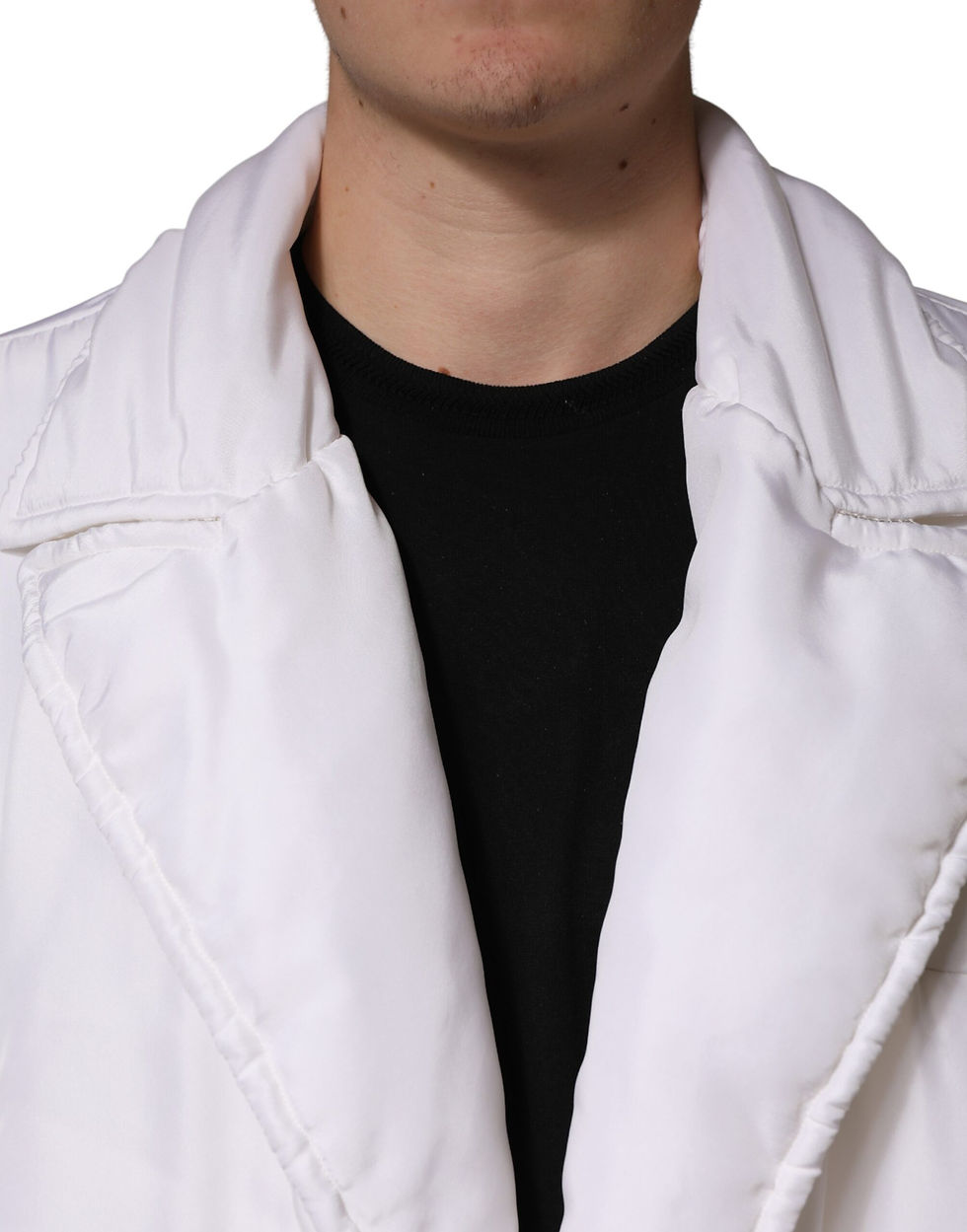 Thumbnail: Dolce & Gabbana White Silk Padded Parka Men Coat Jacket