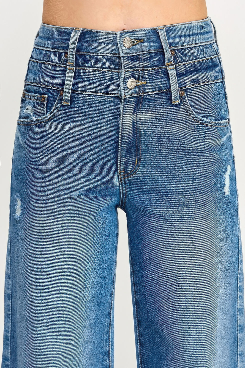 Thumbnail: High Rise Double Waist Wide Leg    