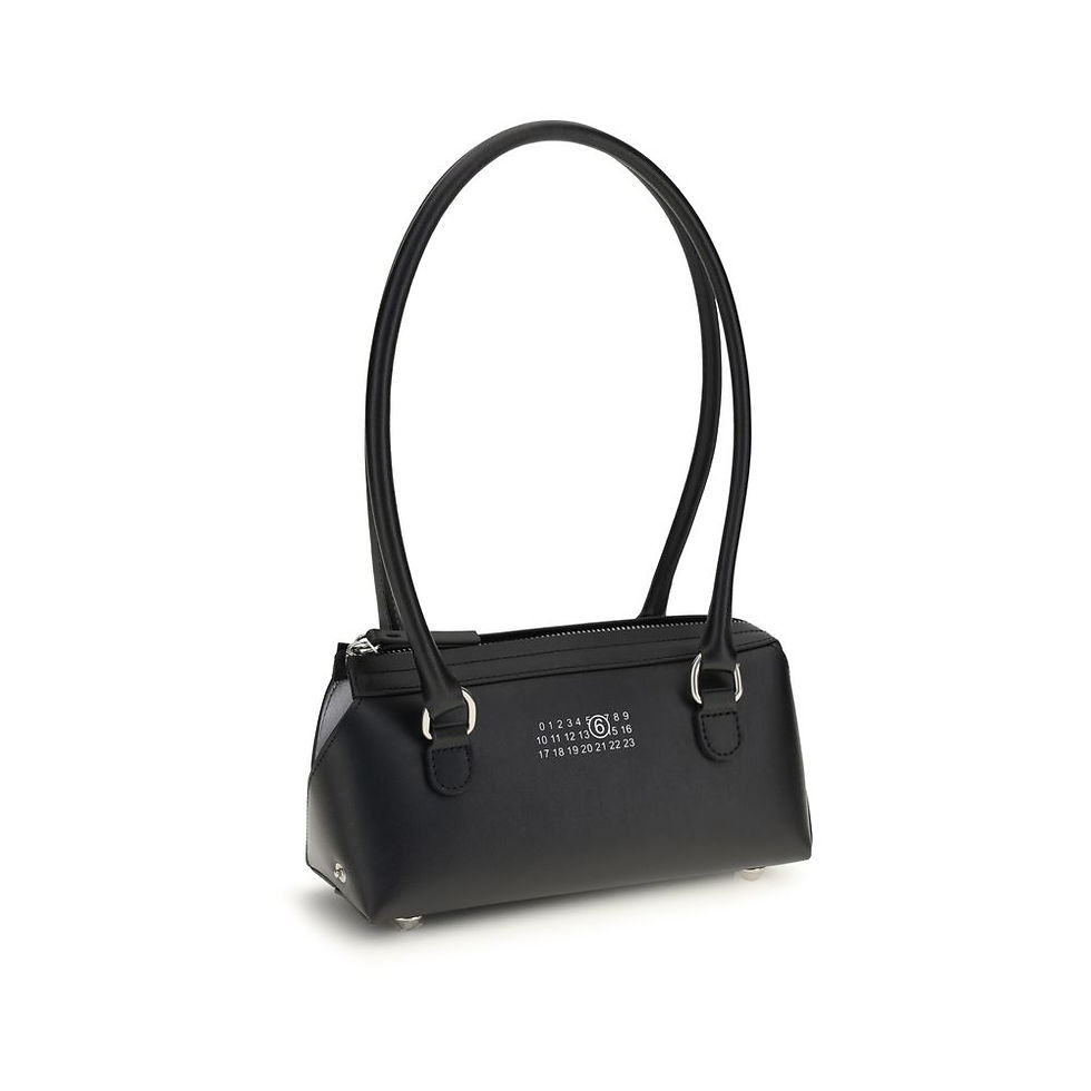 Thumbnail: MM6 Black Calf Leather Bos Taurus Shoulder Bag
