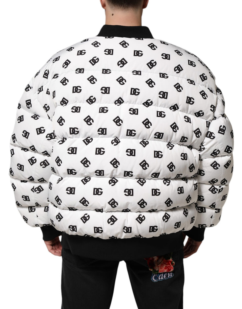 Thumbnail: Dolce & Gabbana White DG Monogram Full Zip Quilted Jacket