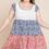 Thumbnail: Plus Size Floral Color Block Contrast Tiered Babydoll Dress
