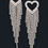Thumbnail: Rhinestone Heart Fringe Earring