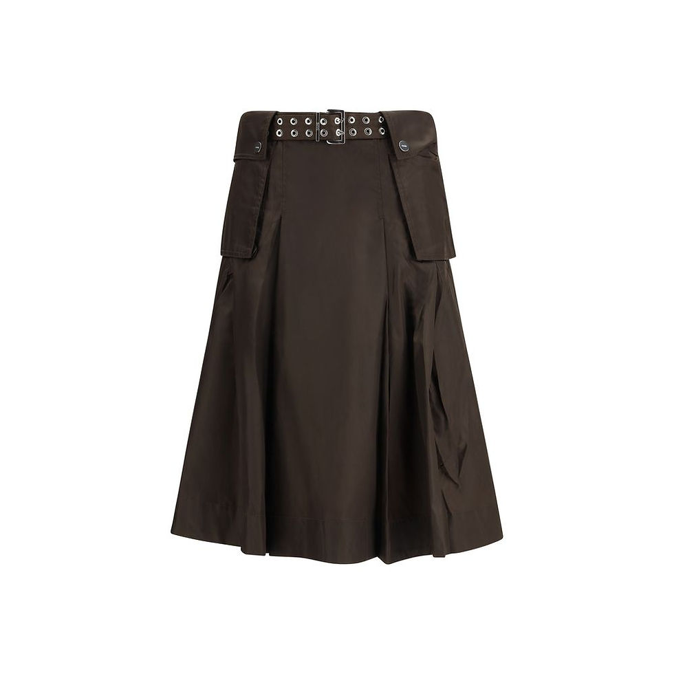 Thumbnail: Ganni Brown Recycled Polyamide Long Skirt