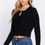 Thumbnail: Crew Neck Cable Sweater Cardigan      