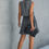 Thumbnail: Sleeveless Tie Neck Frill Trim Tiered Layer Dress