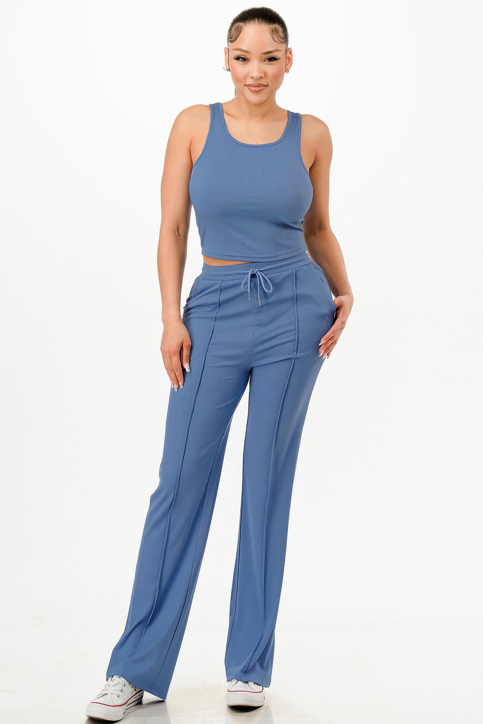 Thumbnail: Ribbed Tank Top And Pant Set 