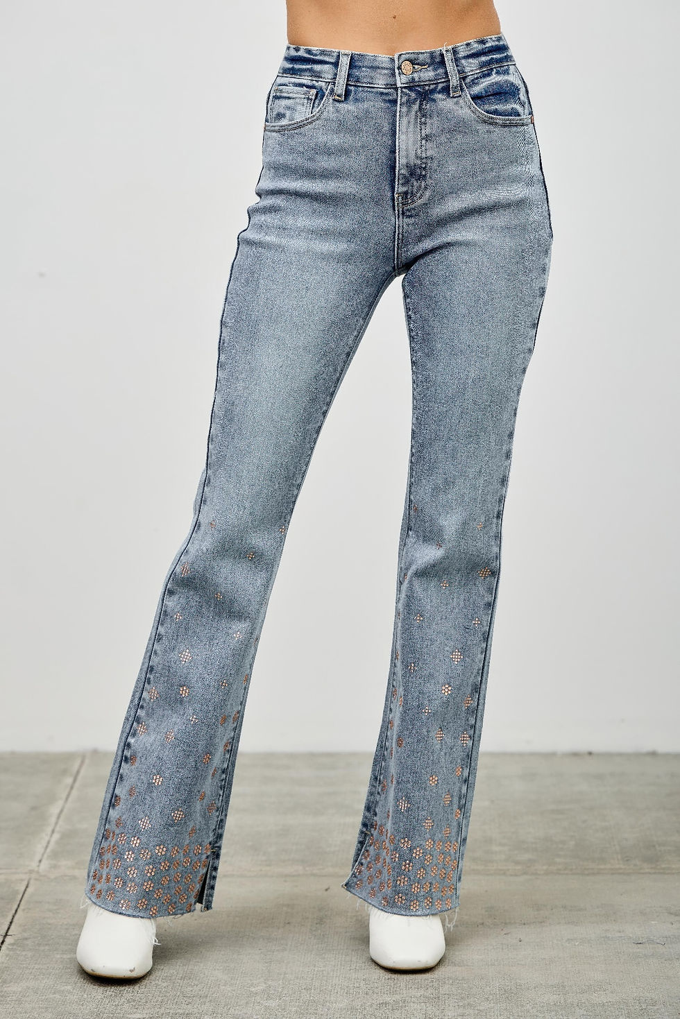 Thumbnail: High Rise Kick Flare With Rhinestone         