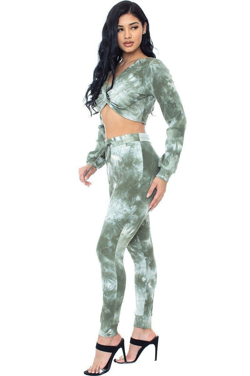 Thumbnail: Tie Dye Ribbed Sweater Set