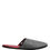 Thumbnail: Dolce & Gabbana Grey Herringbone Cashmere Red Slippers Shoes