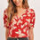 Thumbnail: Butterfly Vneck Crop Smocked Back Waist