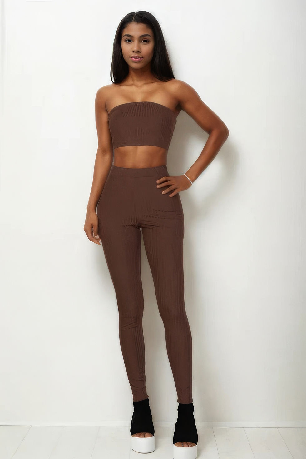 Thumbnail: Ribbed Tube Top & Leggings Set