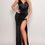 Thumbnail: Sleeveless Deep V Low Back Bow Maxi Dress