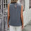 Thumbnail: Button Trim Layered Collar Sleeveless Blouse