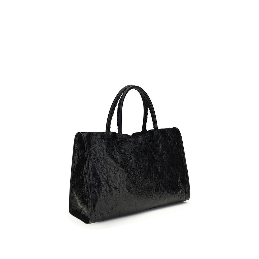 Thumbnail: Balenciaga Black Lamb Ovis Aries Aries Handbag