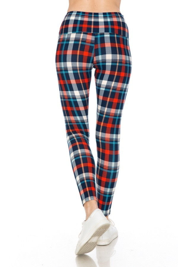 Thumbnail: 5-inch Long Yoga Style Banded Lined Tie Dye Printed Knit Legging With High W...