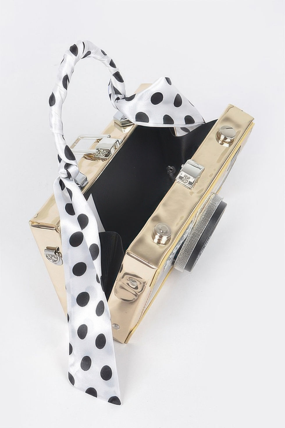 Thumbnail: Mirror Vegan Leather Clear Tophandle Camera Clutch