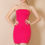 Thumbnail: Ribbed Bandeau Cut Out Back Mini Bodycon Dress