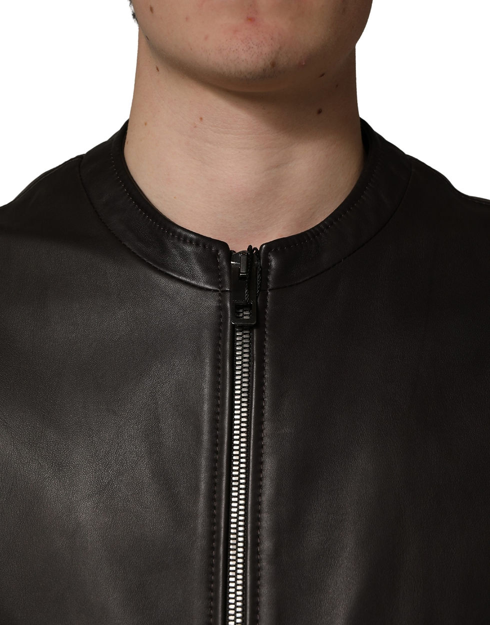 Thumbnail: Dolce & Gabbana Black LambskinLeather Full Zip Biker Jacket