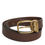Thumbnail: Dolce & Gabbana Brown Classic Gold Metal Logo Buckle Men Belt