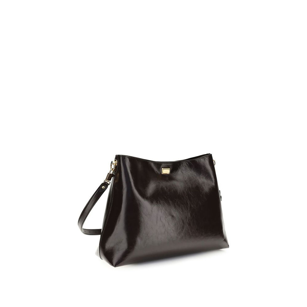 Thumbnail: Dolce & Gabbana Brown Calf Leather Bos Taurus Shoulder Bag