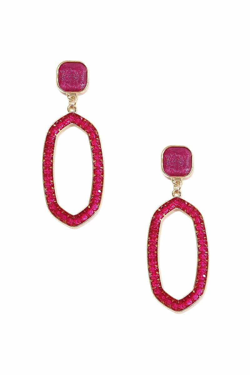Thumbnail: Beaded Oval Post Drop Earring