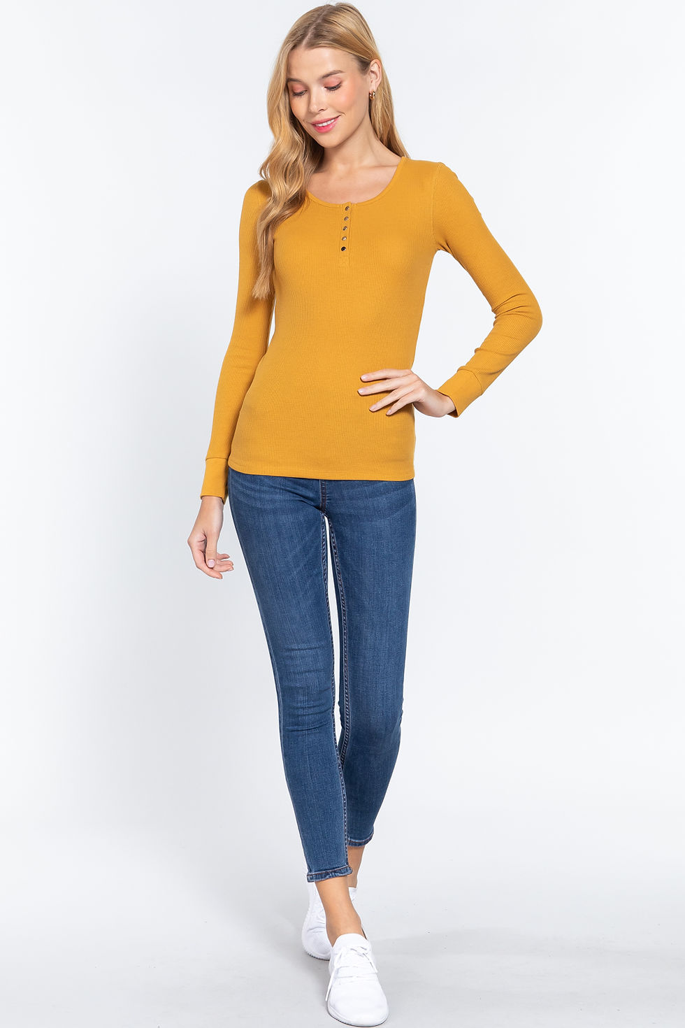 Thumbnail: Long Slv Scoop Neck Thermal Top
