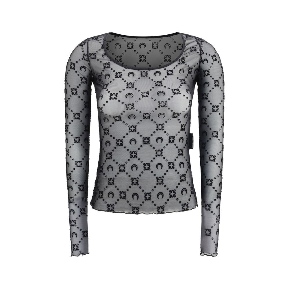 Marine Serre Black Polyamide Pattern Shirt