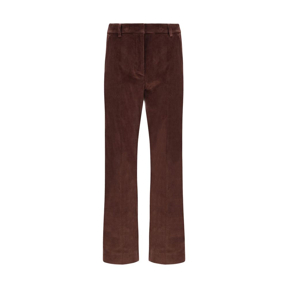 Max Mara Bordeaux Cotton Cropped Pants