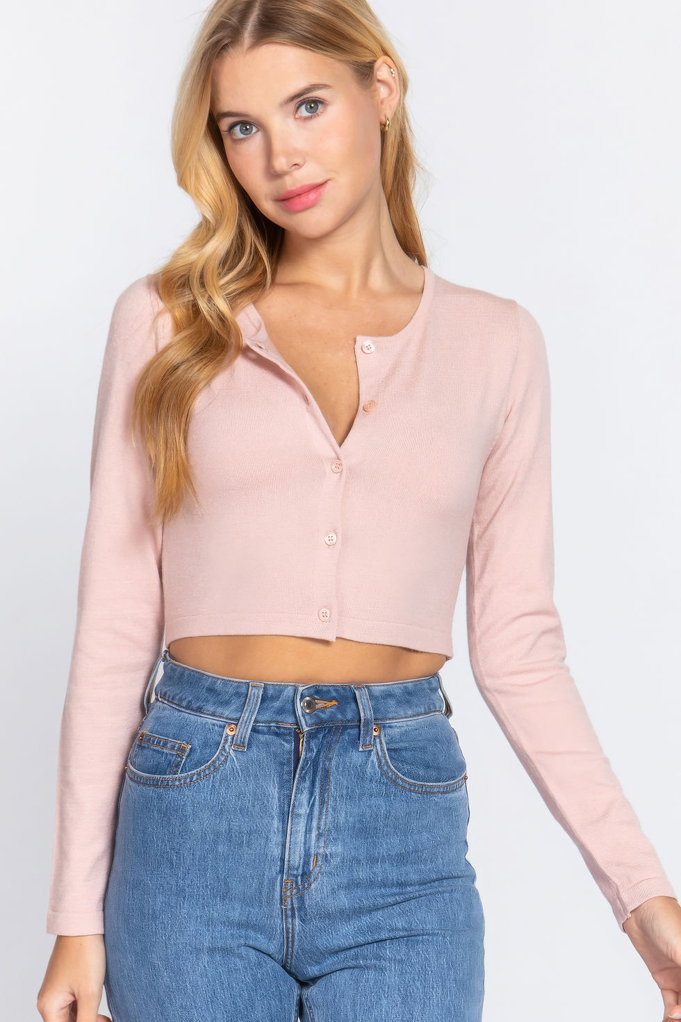 Thumbnail: Long Slv Round Neck Viscose Sweater