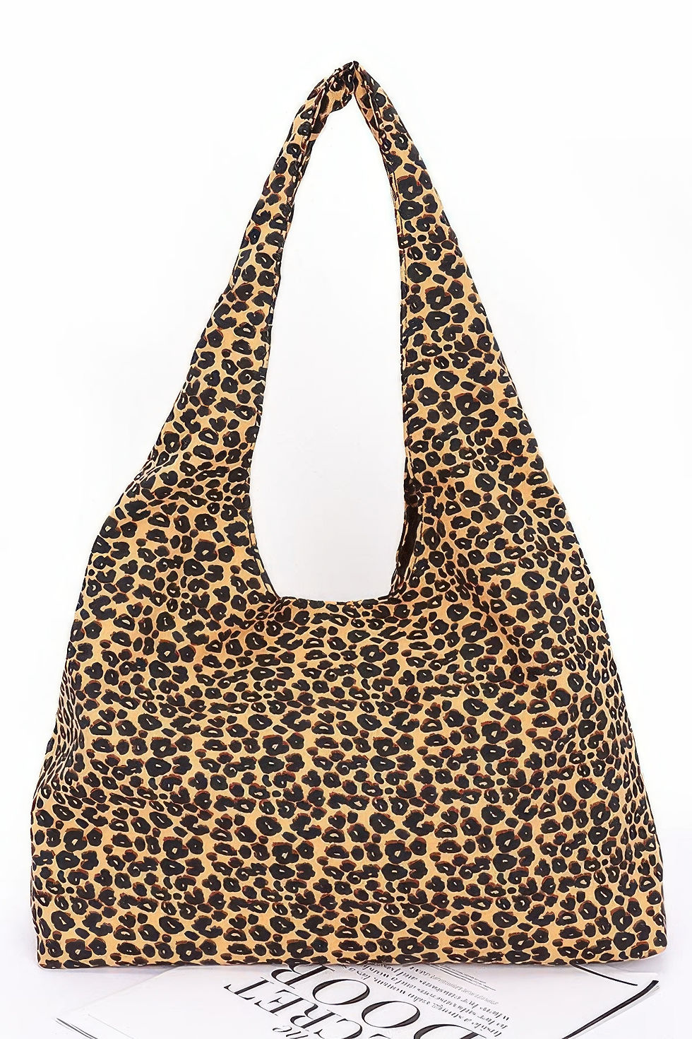 Thumbnail: Faux Suede Leo Double Pockets Bindle Bag