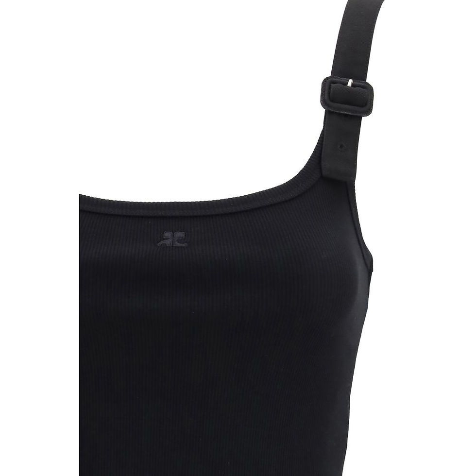 Thumbnail: Courrèges Black Cotton Tank Tops
