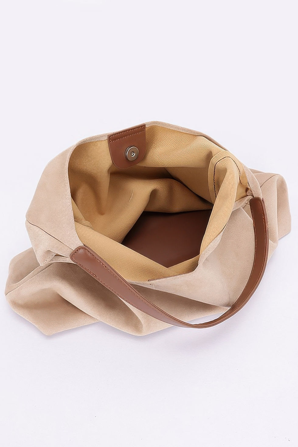 Thumbnail: Faux Suede Bindle Bag W/ Pouch
