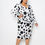 Thumbnail: Polka Dot Drop Waist Ruched Midi Dress